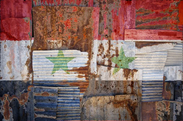 Corrugated Iron Syria Flag — Stok fotoğraf