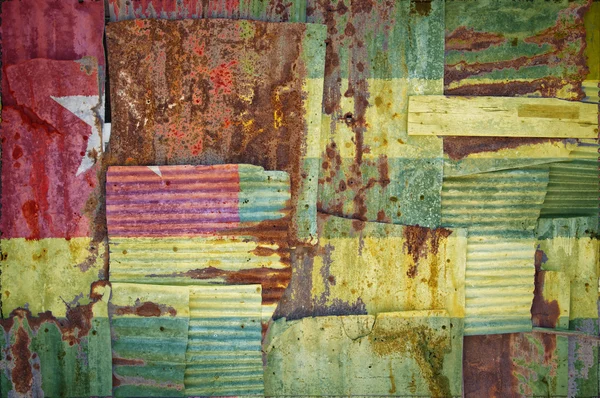 Bandera de hierro corrugado Togo — Foto de Stock