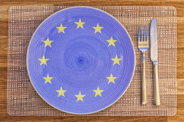 Piatto per la cena per l'Unione europea — Foto Stock