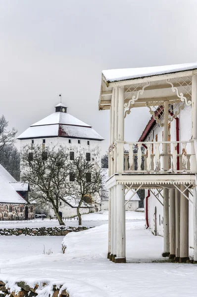 Hovdala Burgbalkon im Winter — Stockfoto