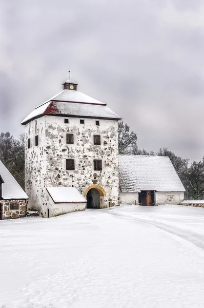 冬に Hovdala 城の中庭 — ストック写真