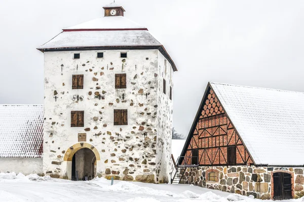 Torhaus der Burg hovdala im Winter — Stockfoto
