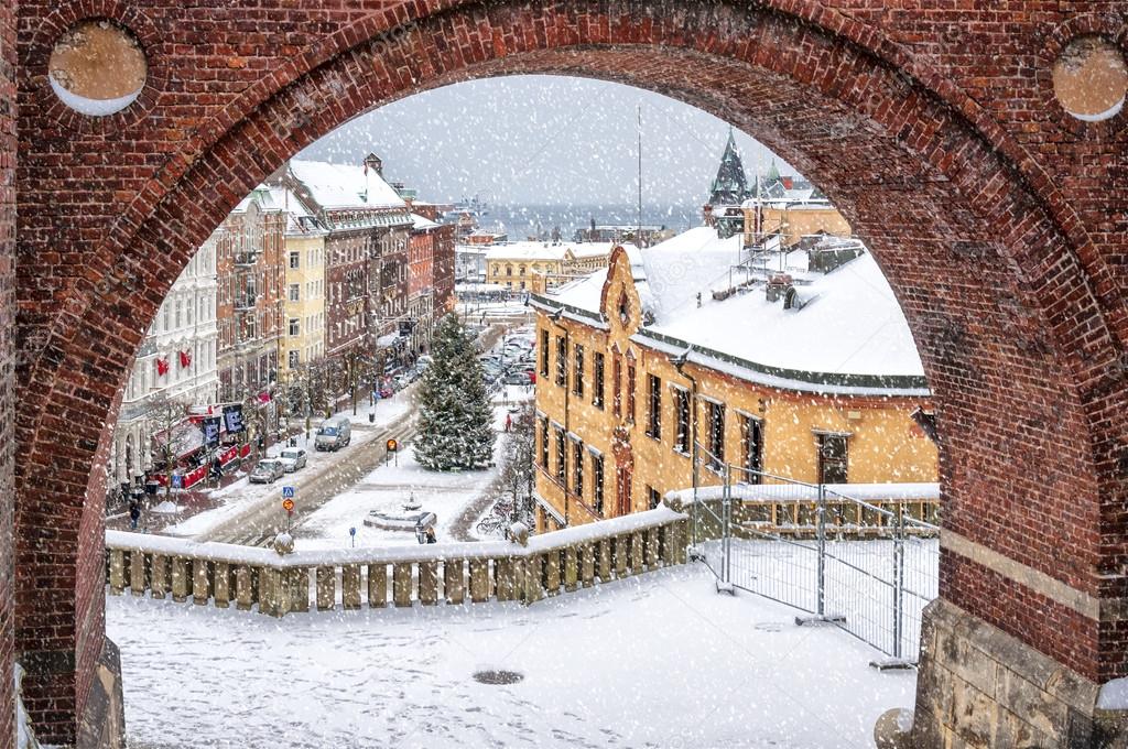 Helsingborg Winter Through the Archway