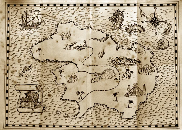 Mappa del tesoro dei pirati — Foto Stock