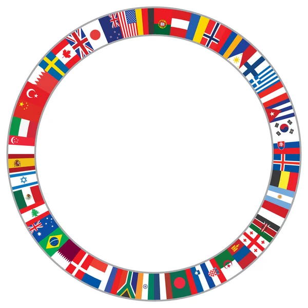 Round frame made of world flags — Stock Vector