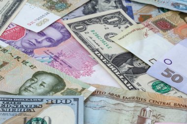 çeşitli para birimleri banknot