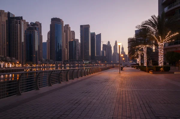Marina district in Dubai at morning — Stock Photo, Image