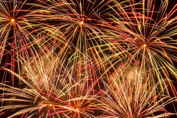 Abstract Holiday Background Bright Color Fireworks Night Sky — Stock Photo, Image