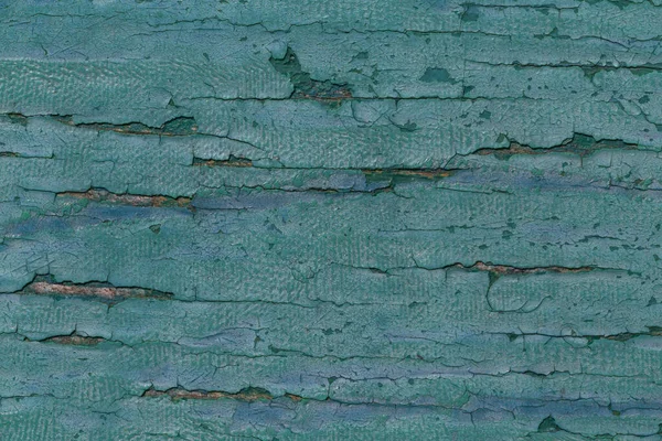 Close Painted Turquoise Old Wooden Board — 图库照片