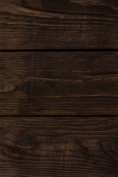 Detail Dark Brown Wooden Wall Made Three Planks — Stock Photo, Image