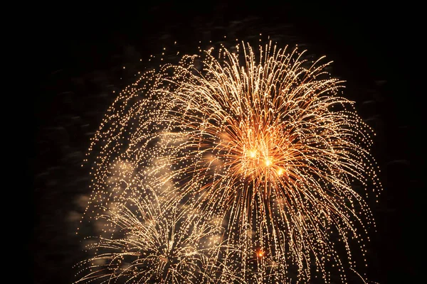 Blick Auf Urlaubsfeuerwerk Dunklen Nachthimmel — Stockfoto