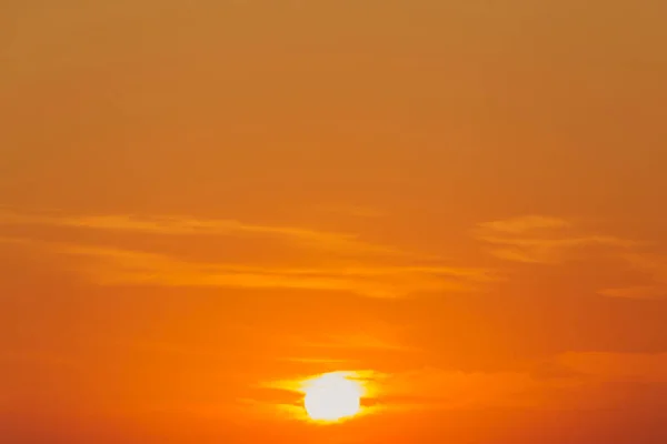 Vista Céu Laranja Com Sol Pôr Sol — Fotografia de Stock