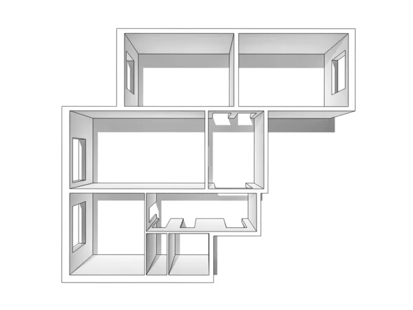 O layout do apartamento. Isolado sobre um fundo branco . — Fotografia de Stock