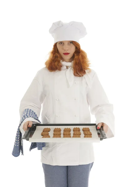 Vrouwelijke baker chef-kok — Stockfoto