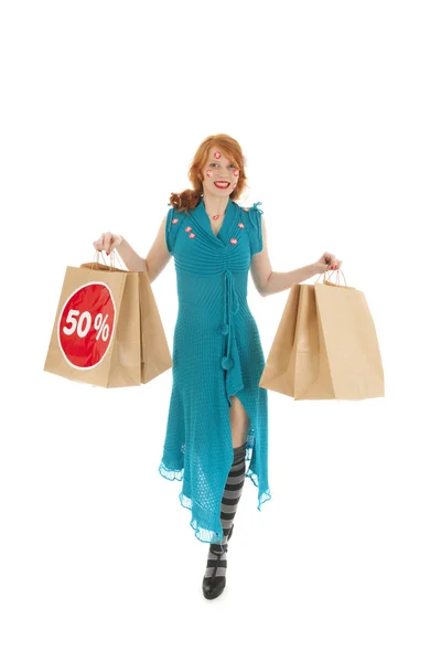 Woman during season sale — Stock Photo, Image