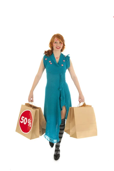 Woman during season sale — Stock Photo, Image