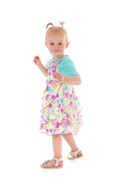 Toddler girl in summer dress — Stock Photo, Image