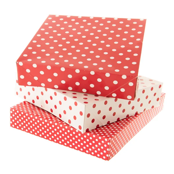 Red dotted gifts — Stock Photo, Image