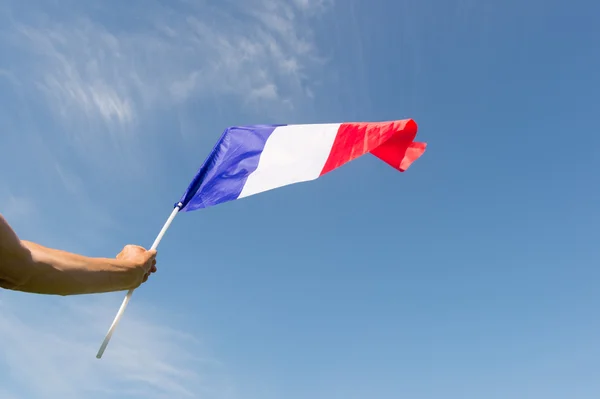 Bandeira francesa com céu azul — Fotografia de Stock