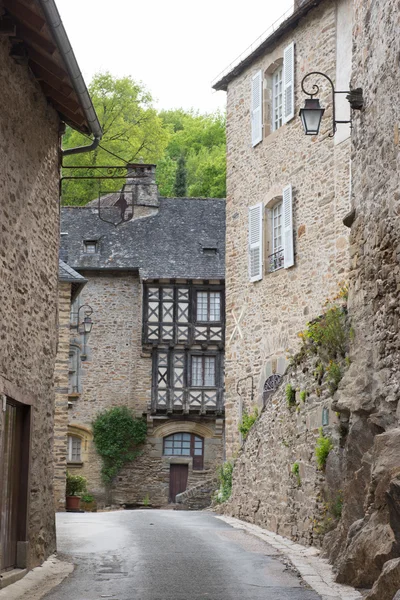 Half timbered houses in Segur-le-Chateau — Stock Photo, Image