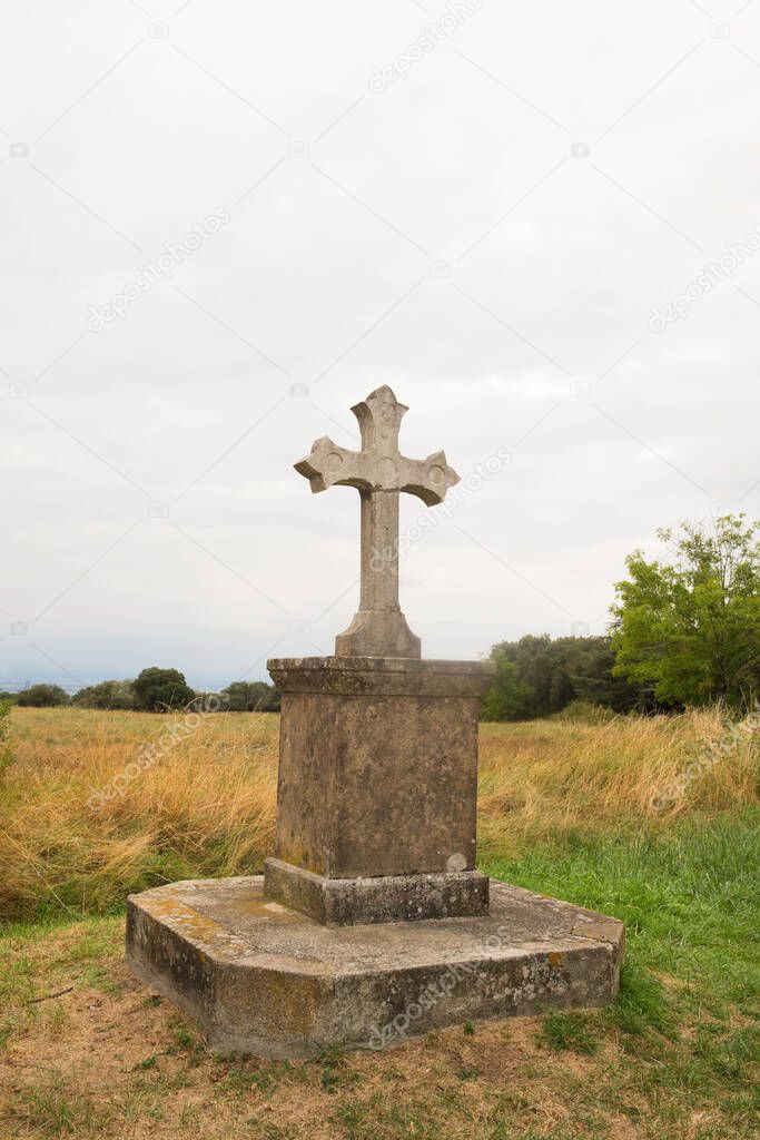 Religious monument in cross shale