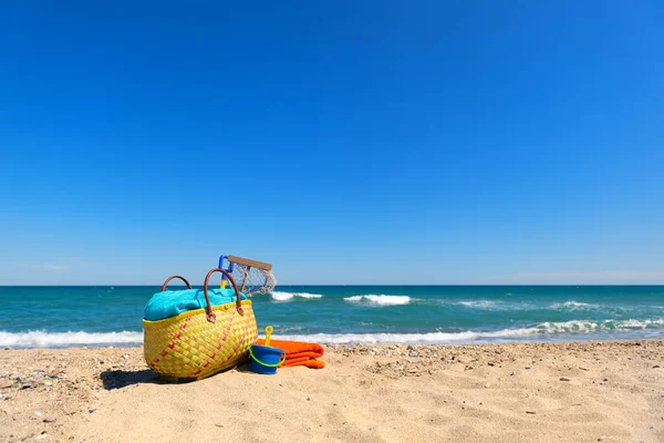 Пляжная Сумка Игрушки Летнего Отдыха — стоковое фото