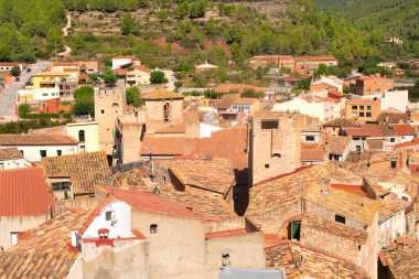 İspanyol Katalunyası 'nda Pratdip köyü manzarası