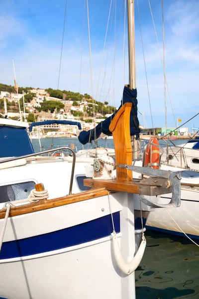 Harbor Sail Yachts Other Recreational Boats Estartit Spain — Stock Photo, Image