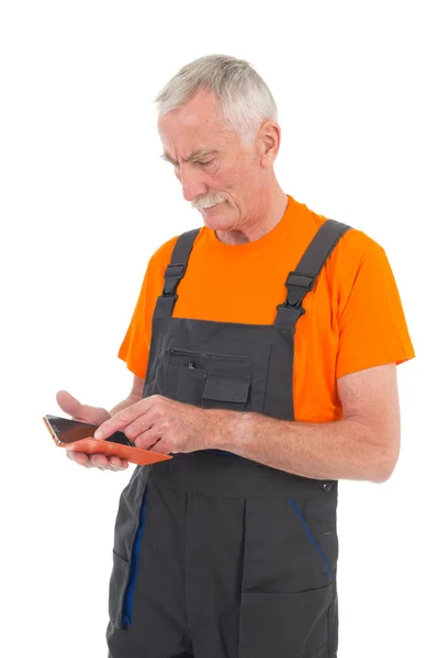 Laborer with digital tablet — Stock Photo, Image