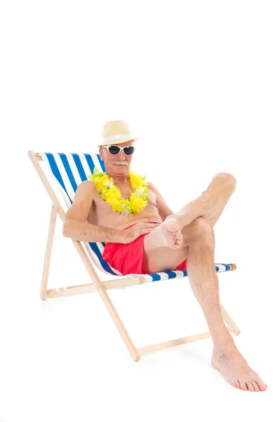 Retired man on vacation — Stock Photo, Image