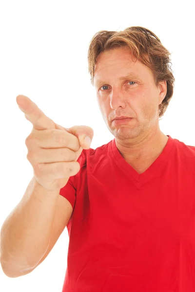 Portrait adult man giving warning — Stock Photo, Image