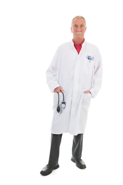 Γιατρός που στέκεται πάνω σε λευκό φόντο — Φωτογραφία Αρχείου