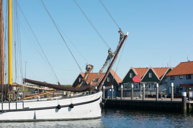 Küçük liman Flamanca ada Texel