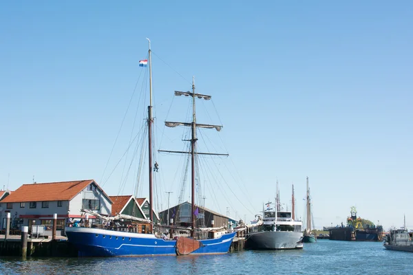 Small harbor Dutch island Texel — Stock Photo, Image