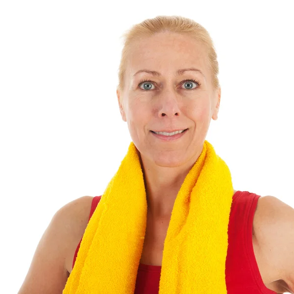 Portrat mature woman at fitness — Stock Photo, Image