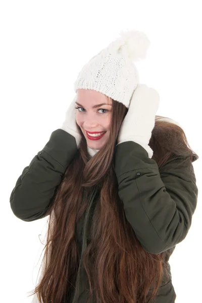 Portrét zimní dívka — Stock fotografie