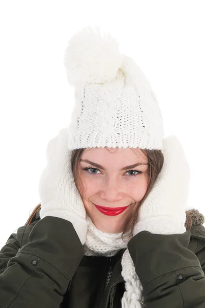 Retrato menina de inverno — Fotografia de Stock