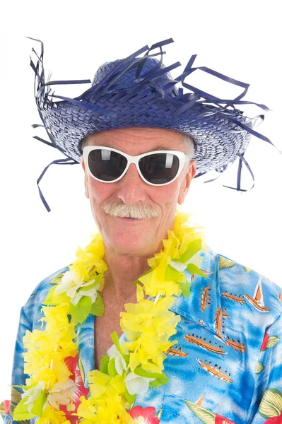 Retired man at the beach — Stock Photo, Image