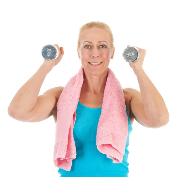 Portrat volwassen vrouw bij fitness — Stockfoto