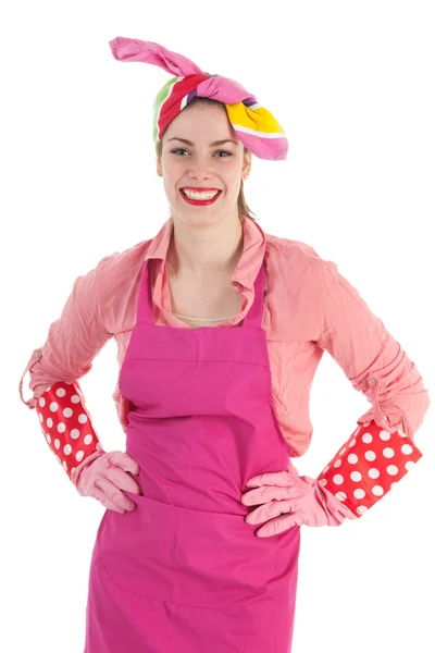 Portrait young female cleaner — Stock Photo, Image