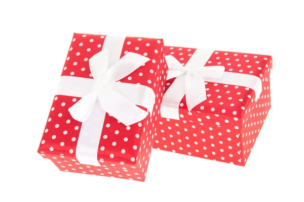 Red dotted presents — Stock Photo, Image