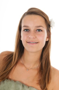 genç kız portrechica escribiendo