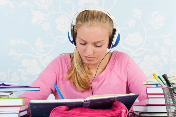 High school student with homework — Stock Photo, Image