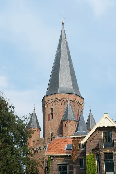 Church tower in center village — Stock Photo, Image