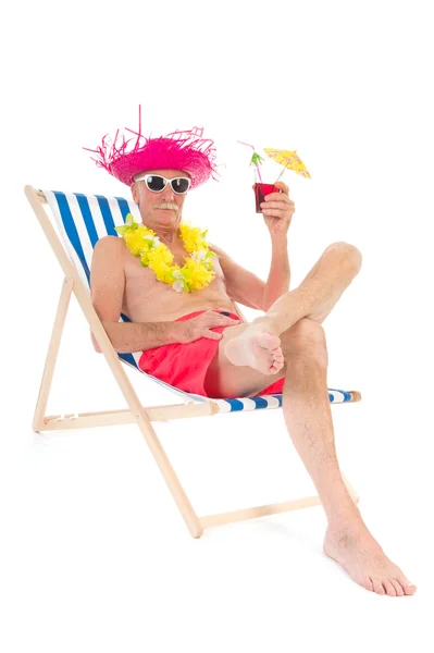 Uomo in pensione in vacanza — Foto Stock