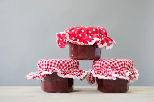 Üveg edények jam — Stock Fotó