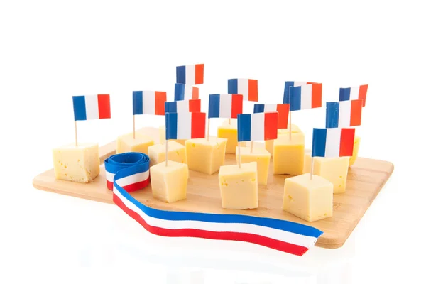 Francouzský sýr kostky — Stock fotografie