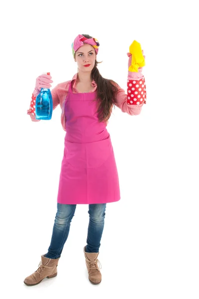 Portrait young female cleaner — Stock Photo, Image