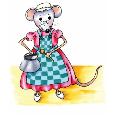 Fare büyükanne mutfakta