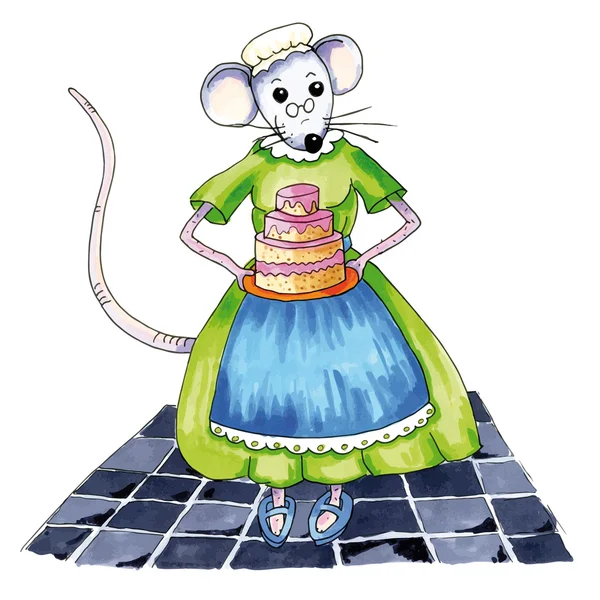 Tort urodzinowy myszy — Wektor stockowy